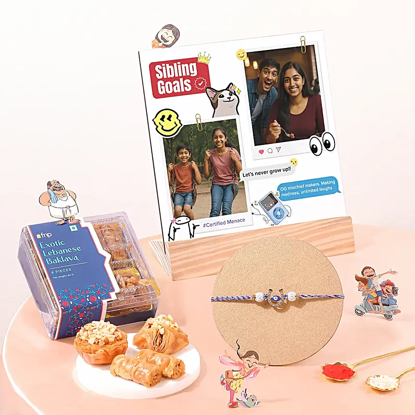 Evil Eye Charm Rakhi Gift Set