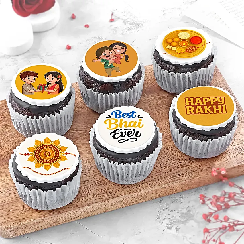 Chocolate Rakhi Photo Cupcake Surprise