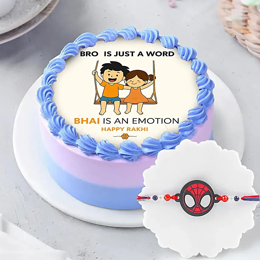 Rakhi Photo Cream Cake Combo for Bhai  250 g