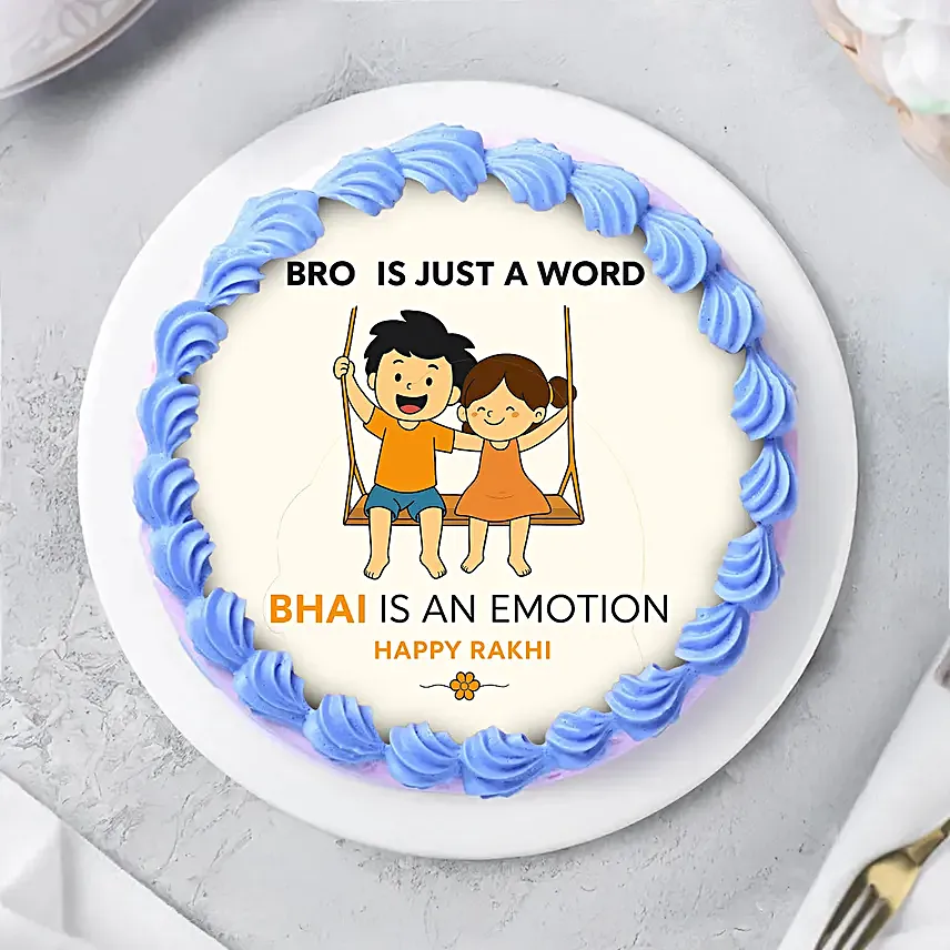 Rakhi Photo Cream Cake Combo for Bhai  250 g