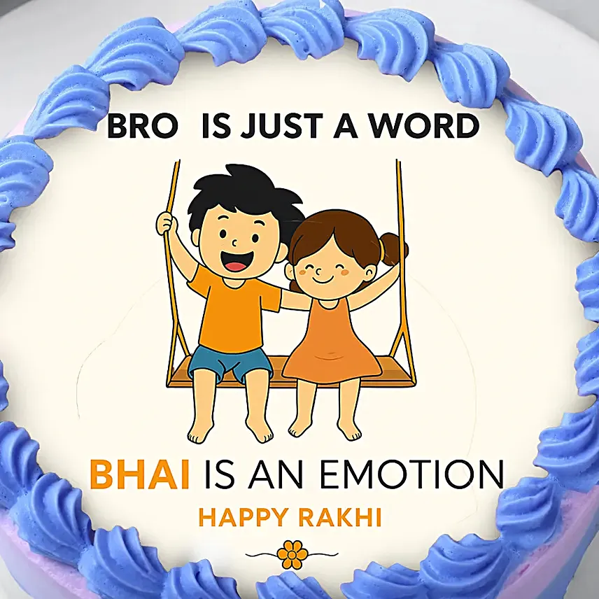 Rakhi Photo Cream Cake Combo for Bhai  250 g