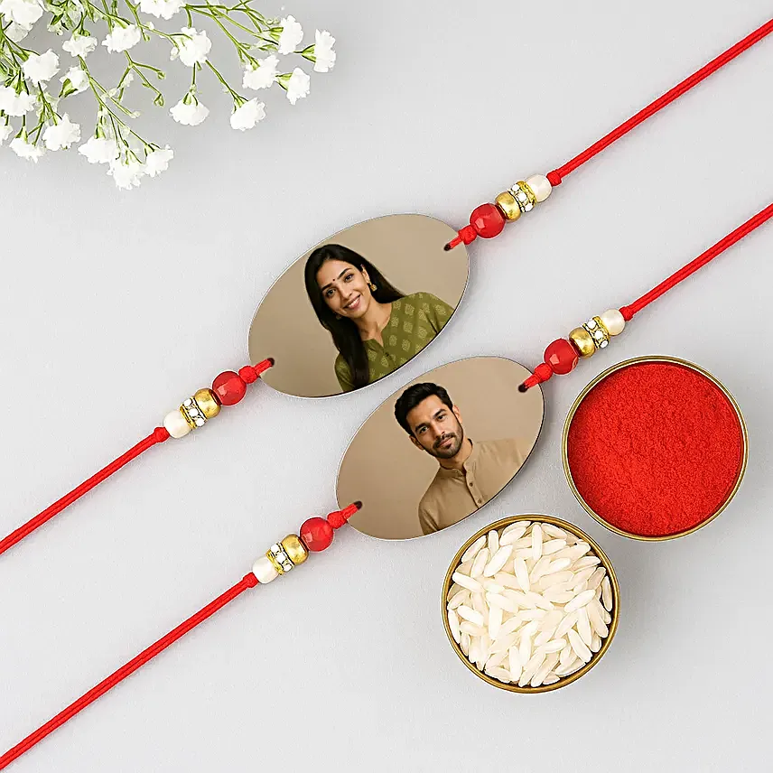 Personalised BB Charm Rakhi Gift Set