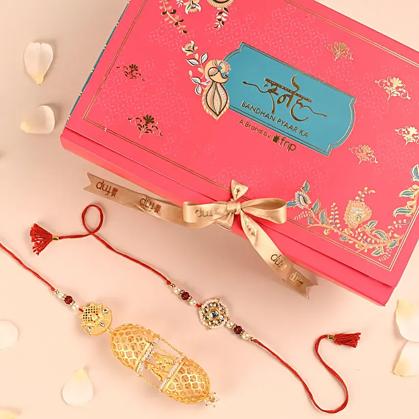 Sneh Golden Radha Krishna Bhaiya Bhabhi Rakhi