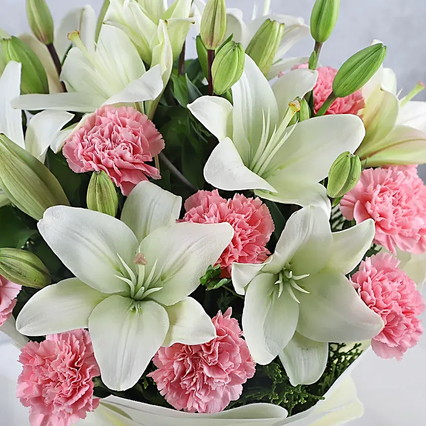 Mixed Lilies and Carnations Bouquet
