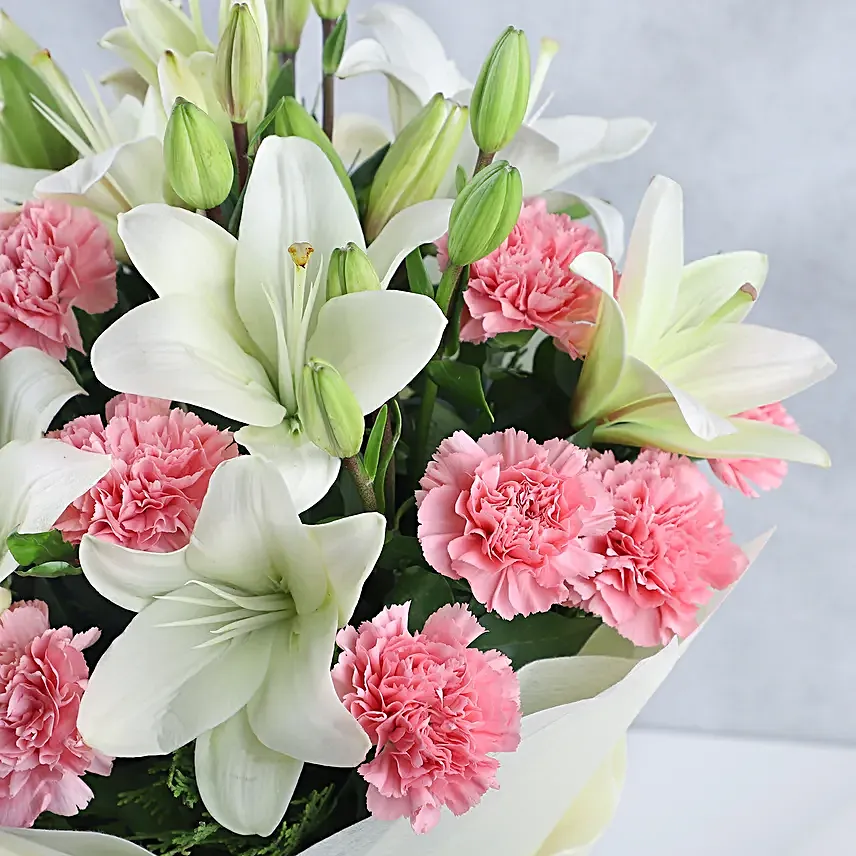 Mixed Lilies and Carnations Bouquet
