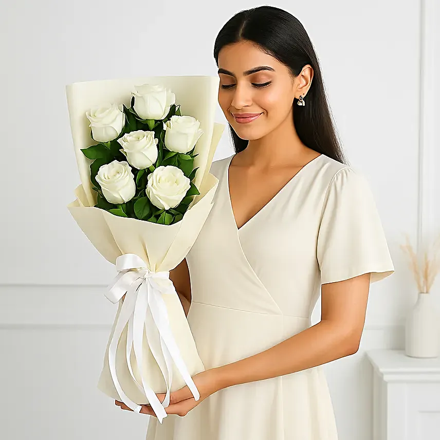 Send White Roses Bunch