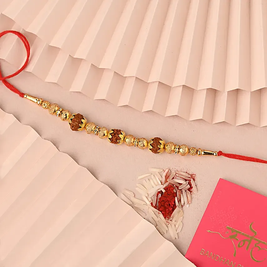 Sneh Rudraksha Holy Rakhi N Kaju Katli Box
