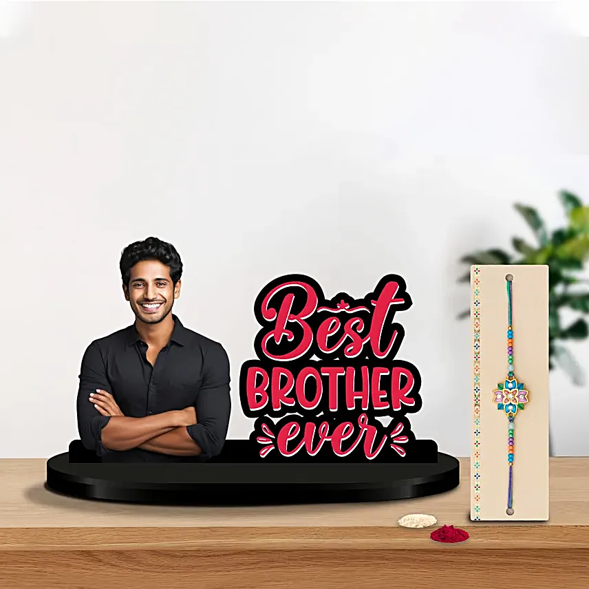 Custom Best Brother Caricature N Meenakari Rakhi