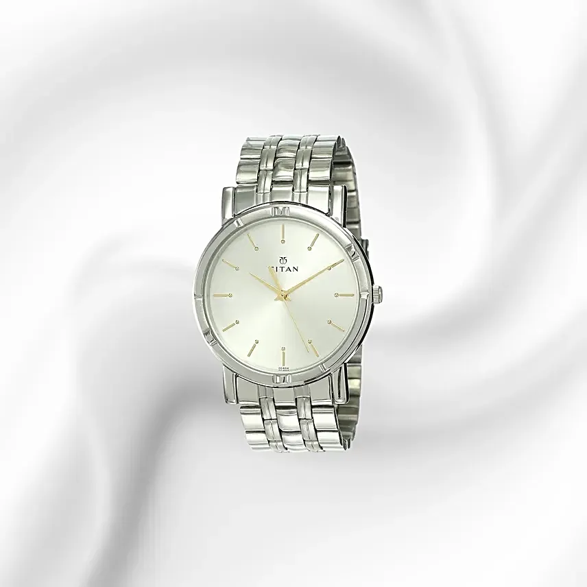 Titan Analog Metallic Strap Mens Watch