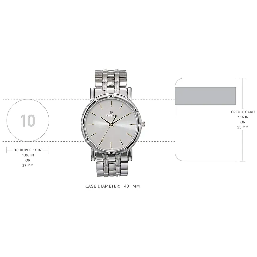 Titan Analog Metallic Strap Mens Watch