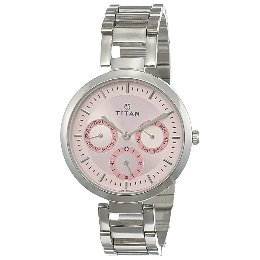 Titan Analog Pink Dial Womens Watch