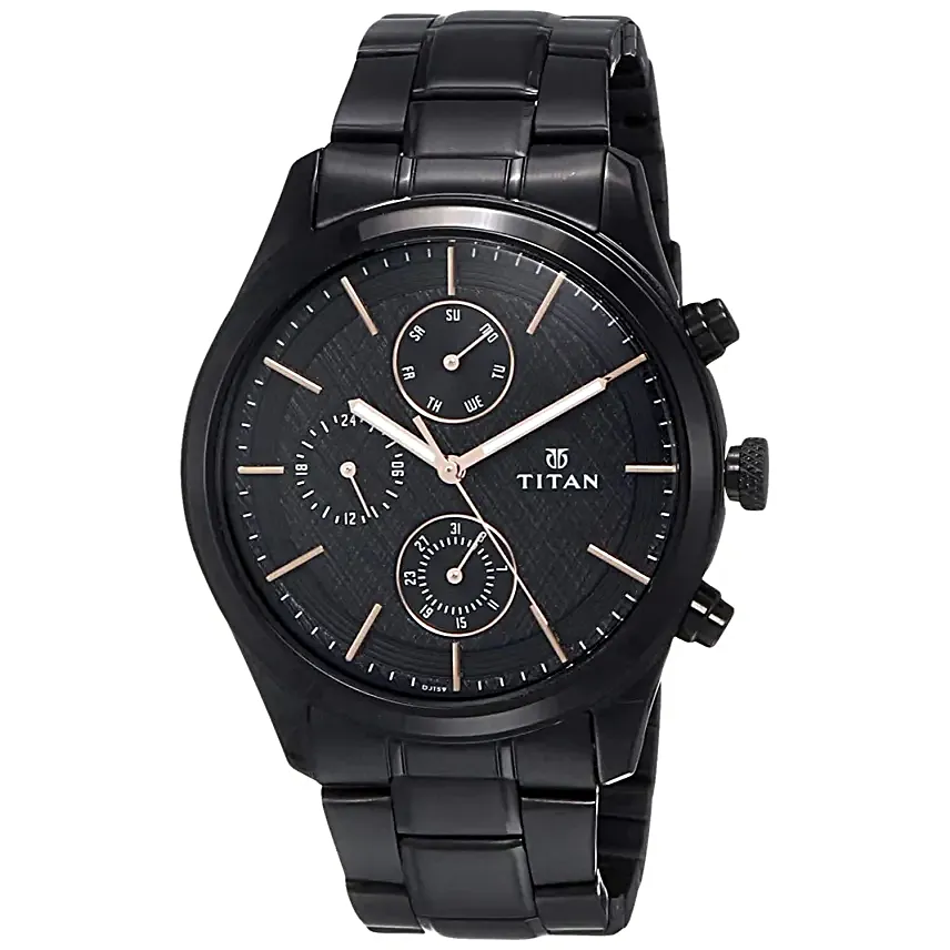 Titan Neo Analog Black Dial Men Watch
