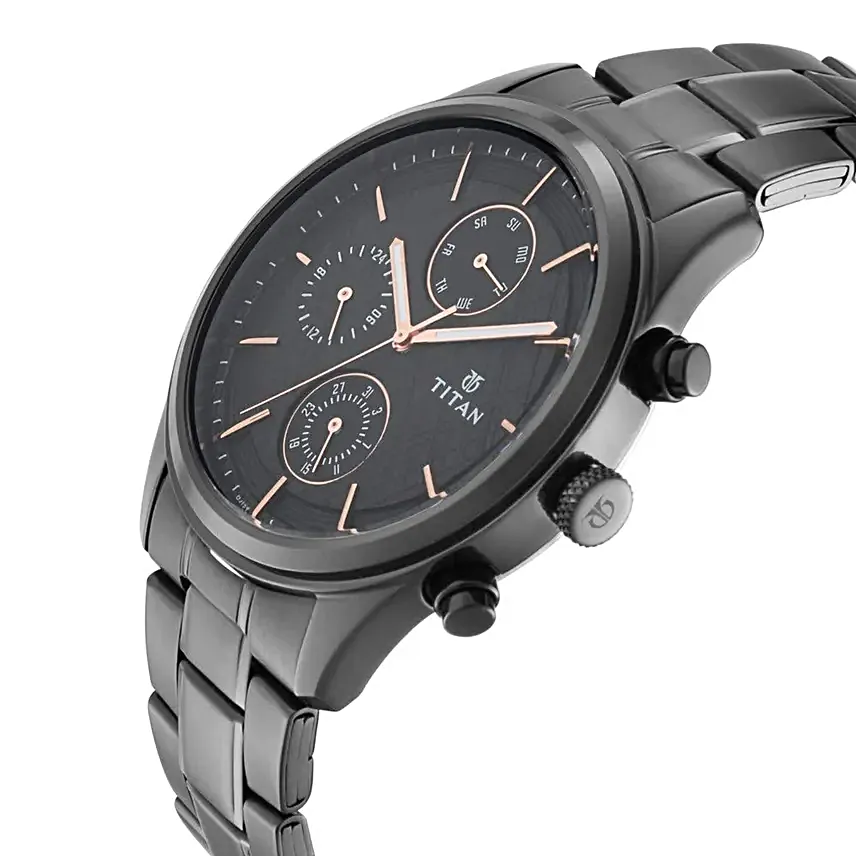 Titan Neo Analog Black Dial Men Watch
