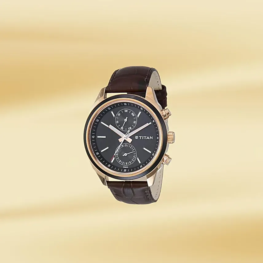 Titan Neo Analog Black Dial Mens Watch