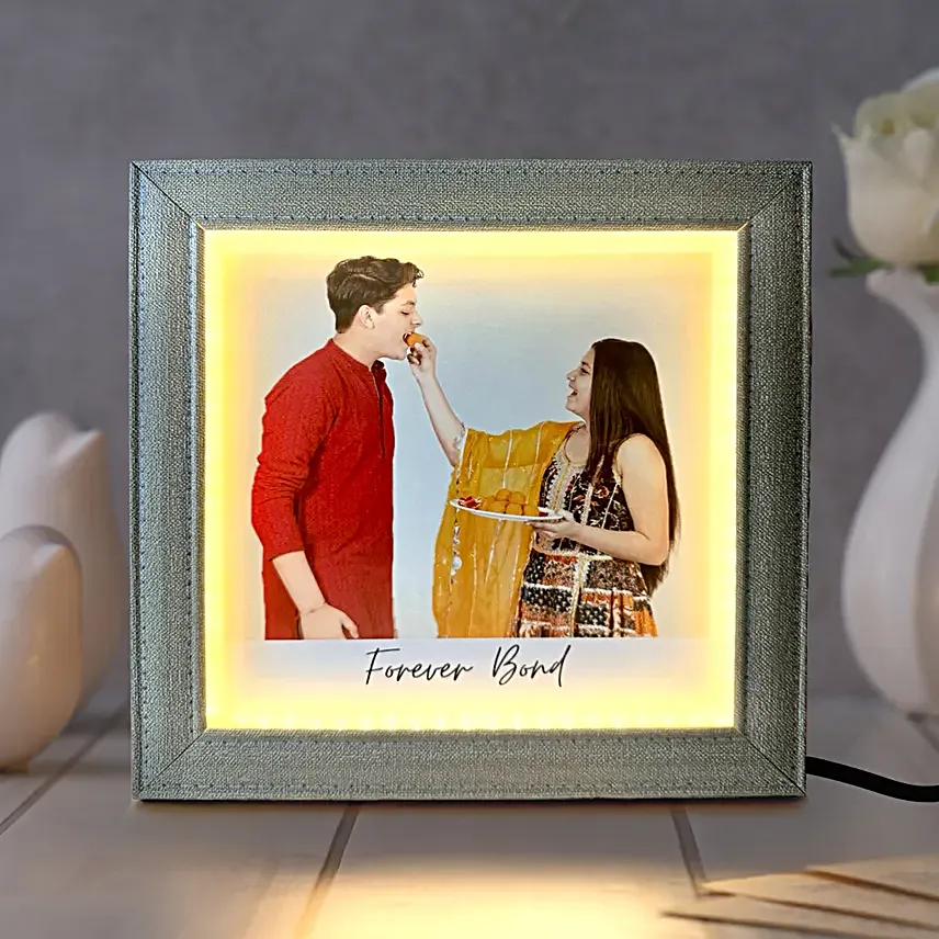 Glow Frame Photo Lamp N Rudrakash Rakhi Gift