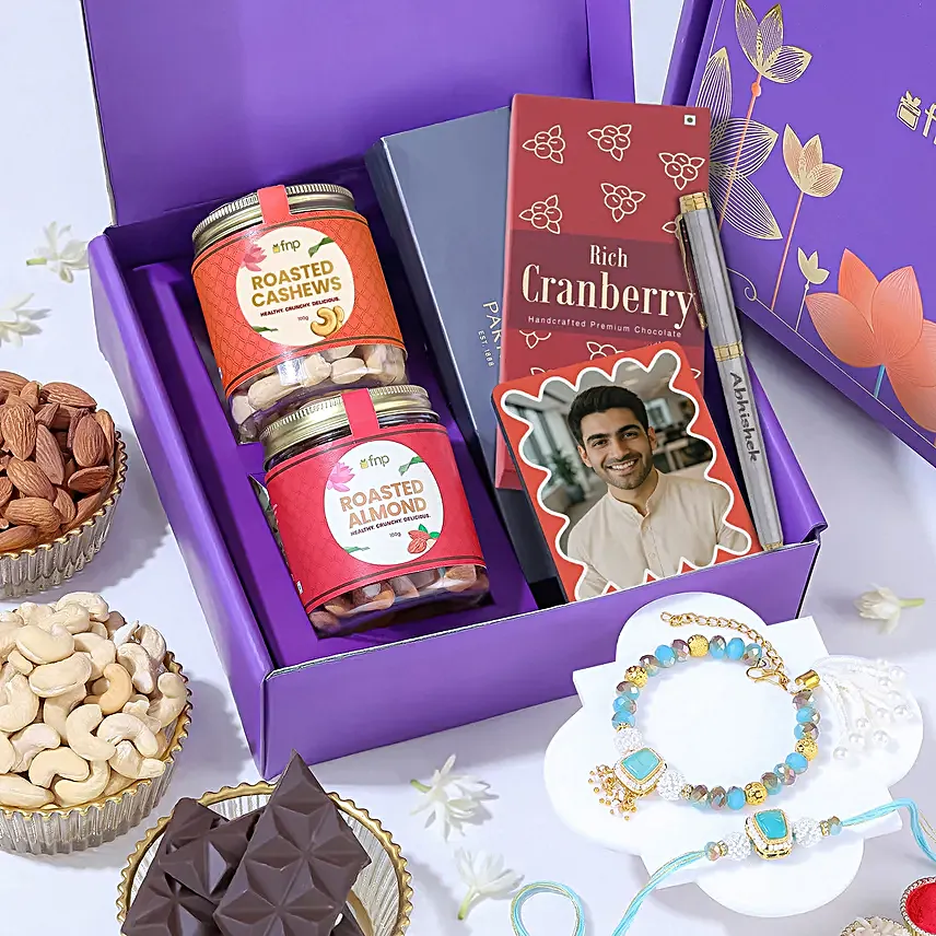 Bracelet Rakhi Gift Hamper for Bhaiya Bhabhi