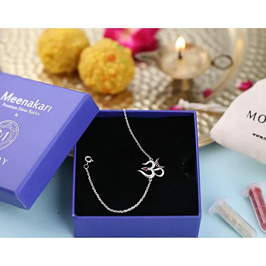 Sacred Link Silver Om Bracelet Rakhi