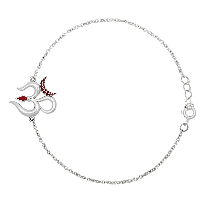 Sacred Link Silver Om Bracelet Rakhi