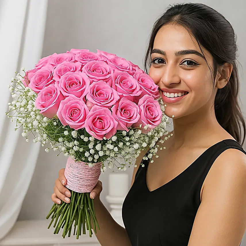 Romantic Blush Rose Bouquet