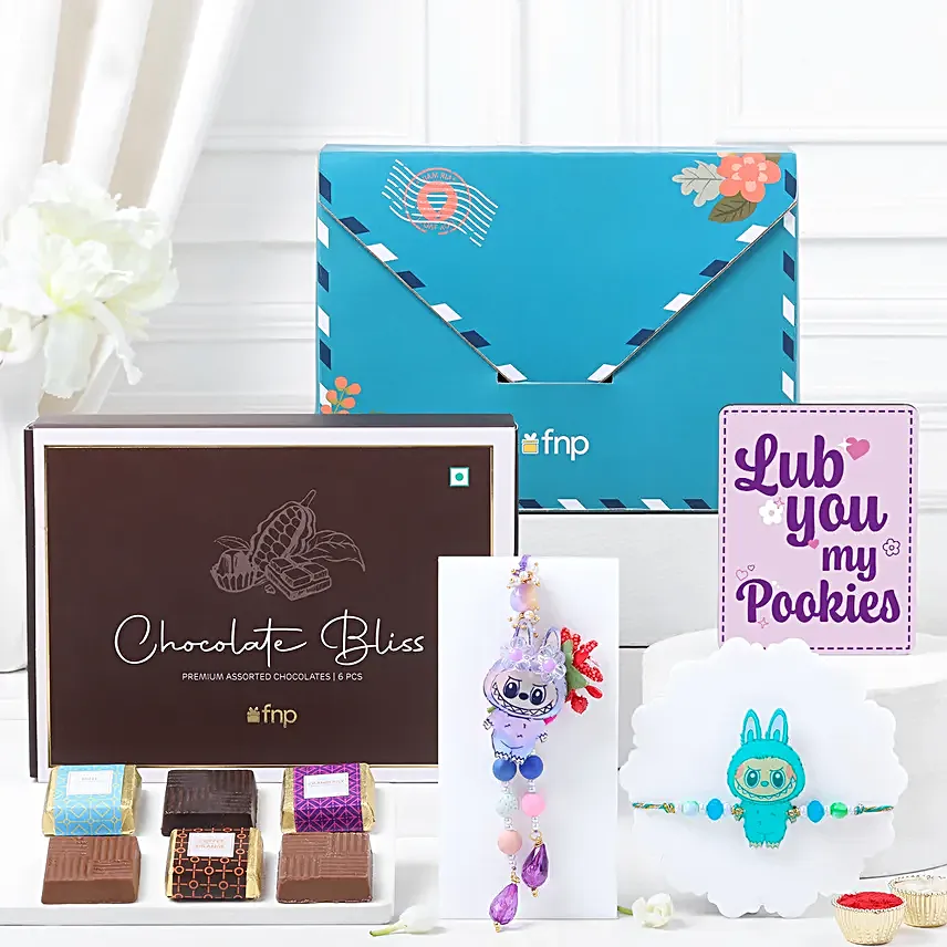 Choco Charms N Rakhi Wishes Hamper