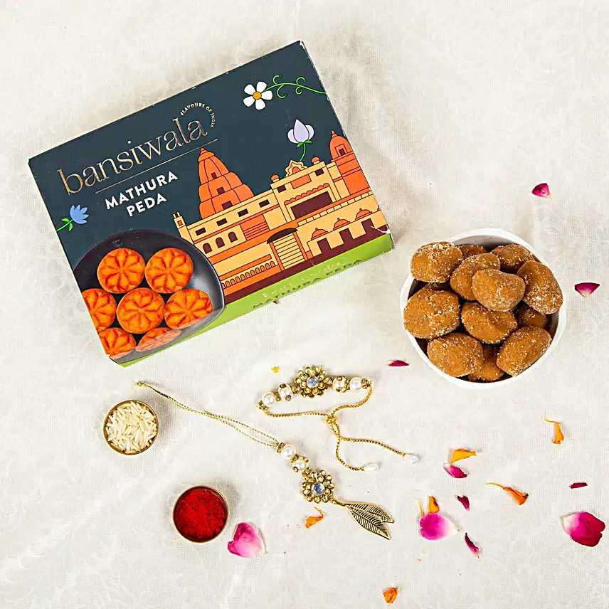 Mathura Peda Delight Rakhi Set