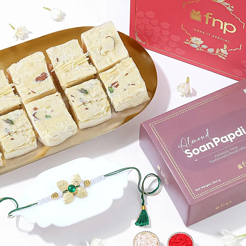 Rakhi Gift with Elegant Pearl N Mithai