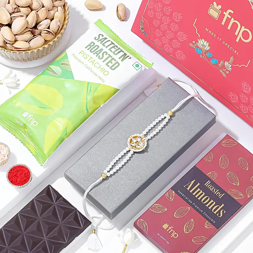 Festive Kundan Rakhi Hamper