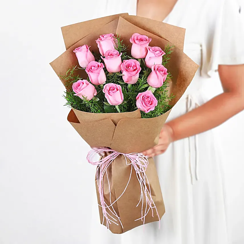 Online Pink Rose Bunch