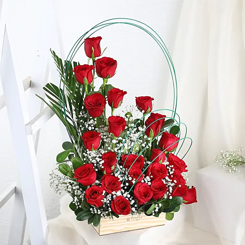 24 Red Roses Vase