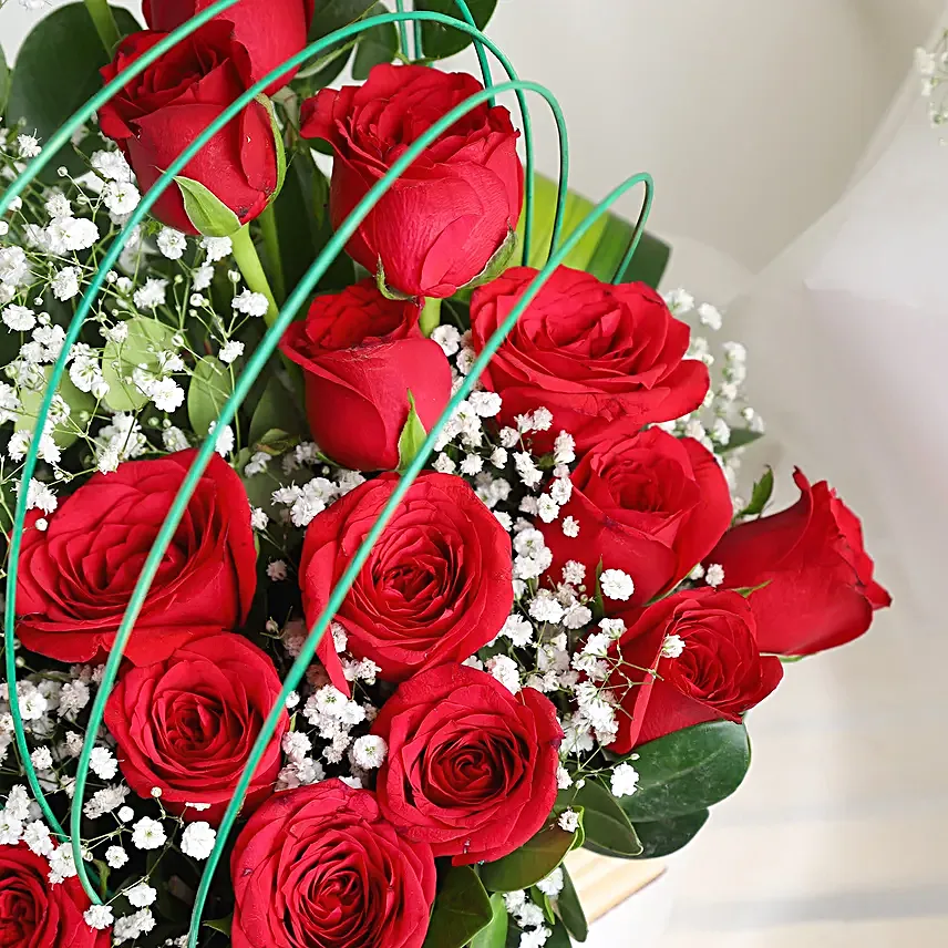 24 Red Roses Vase