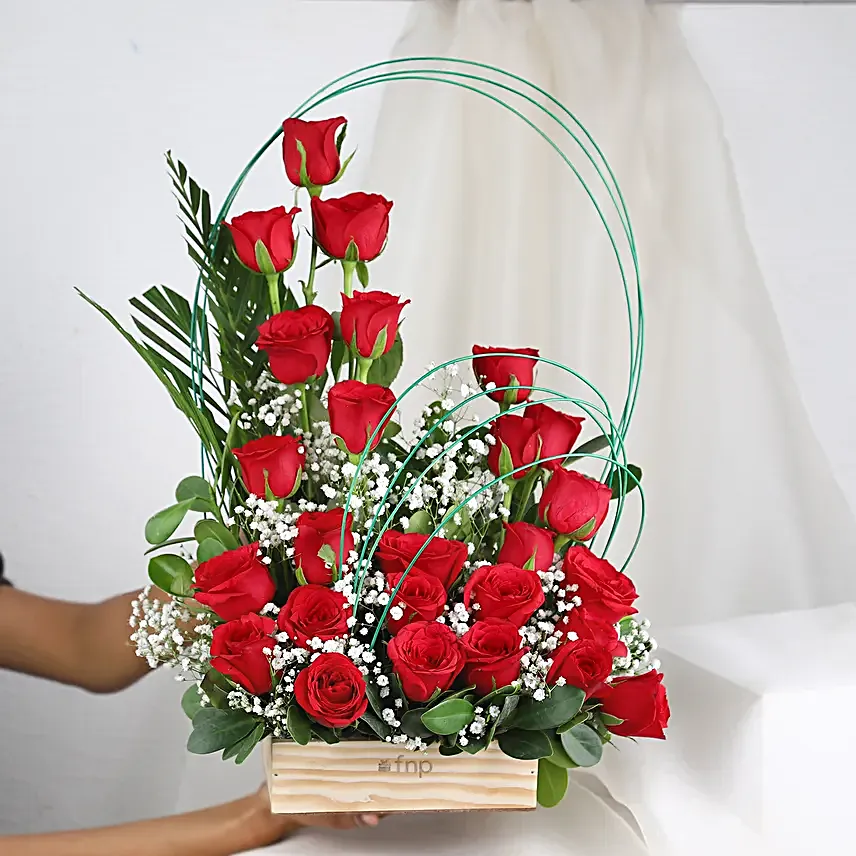 24 Red Roses Vase