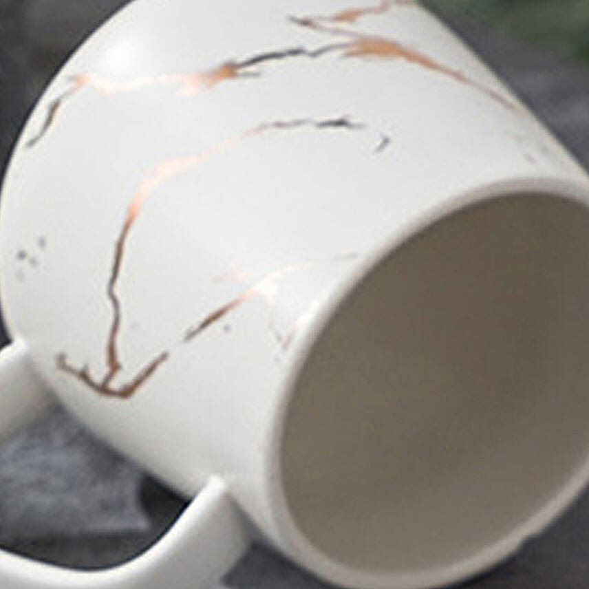 3D Ceramic White Matte Marble Coffee Mug