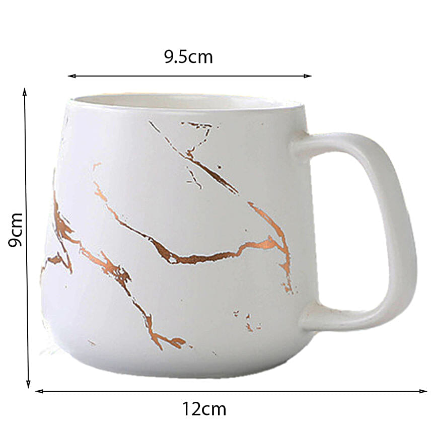 3D Ceramic White Matte Marble Coffee Mug
