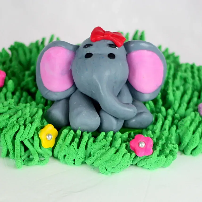 Jungle Theme Chocolate Cake for Kids