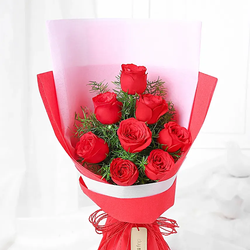 Red Roses Bouquet With Choco Cake Combo