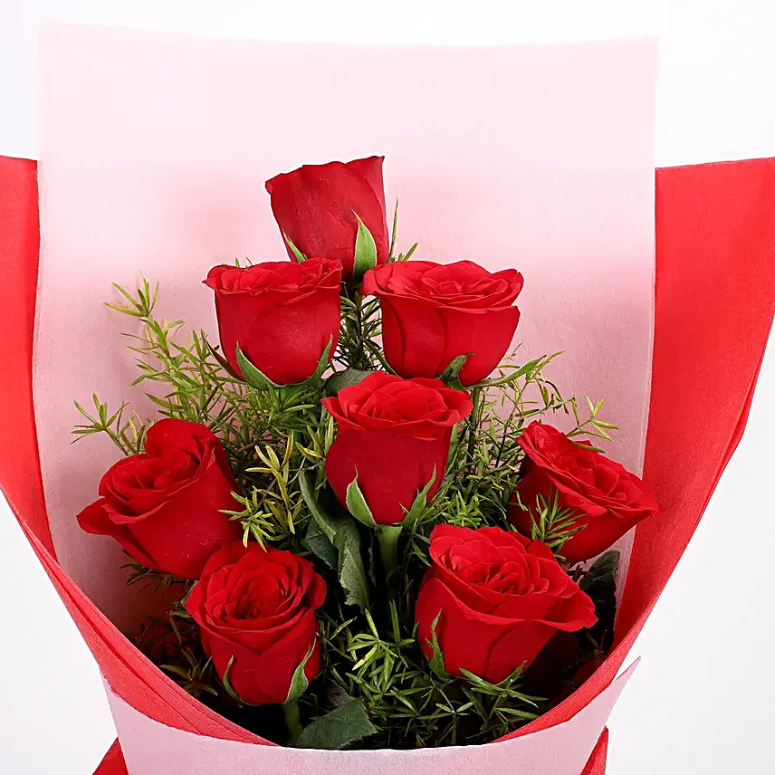 Red Roses Bouquet With Truffle Cake Combo