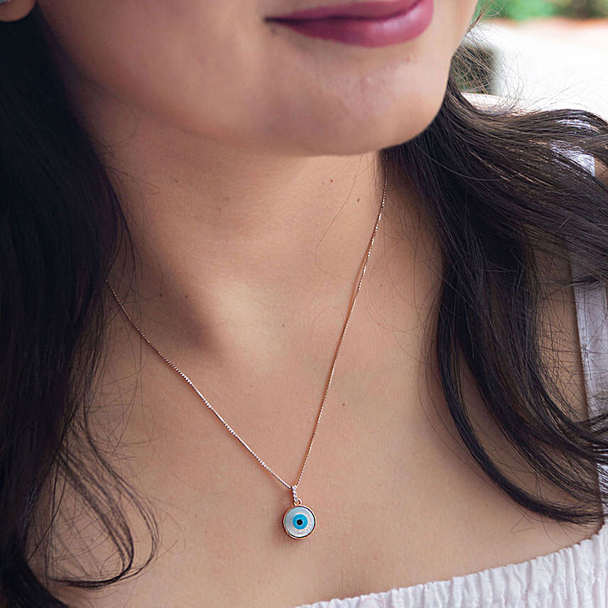 925 Silver Evil Eye Pendant Set
