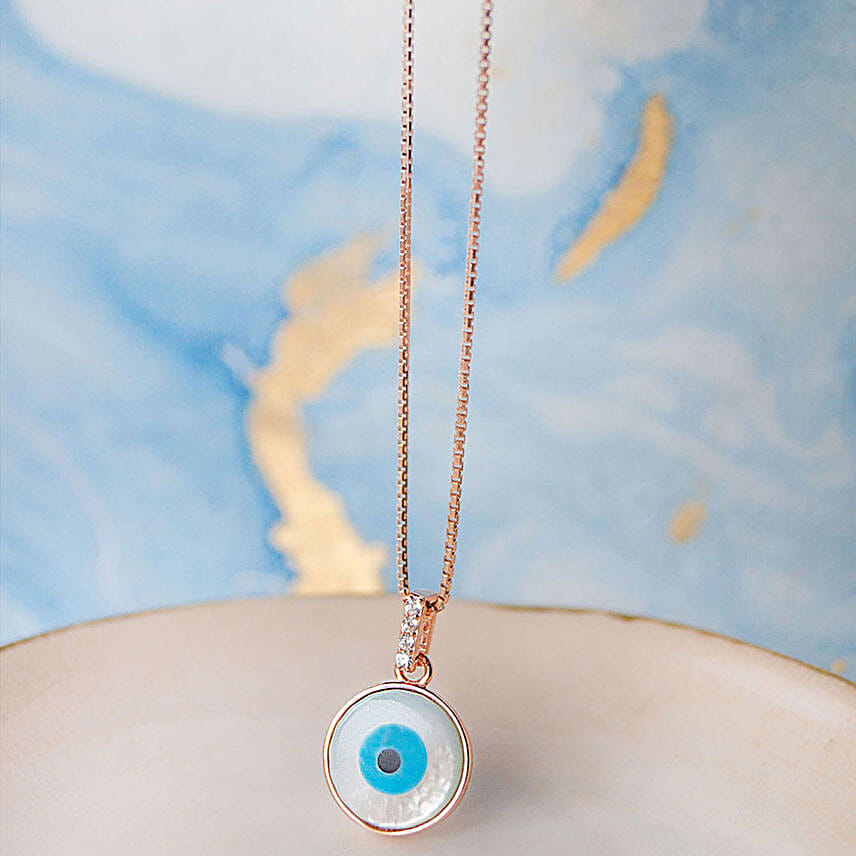 925 Silver Evil Eye Pendant Set