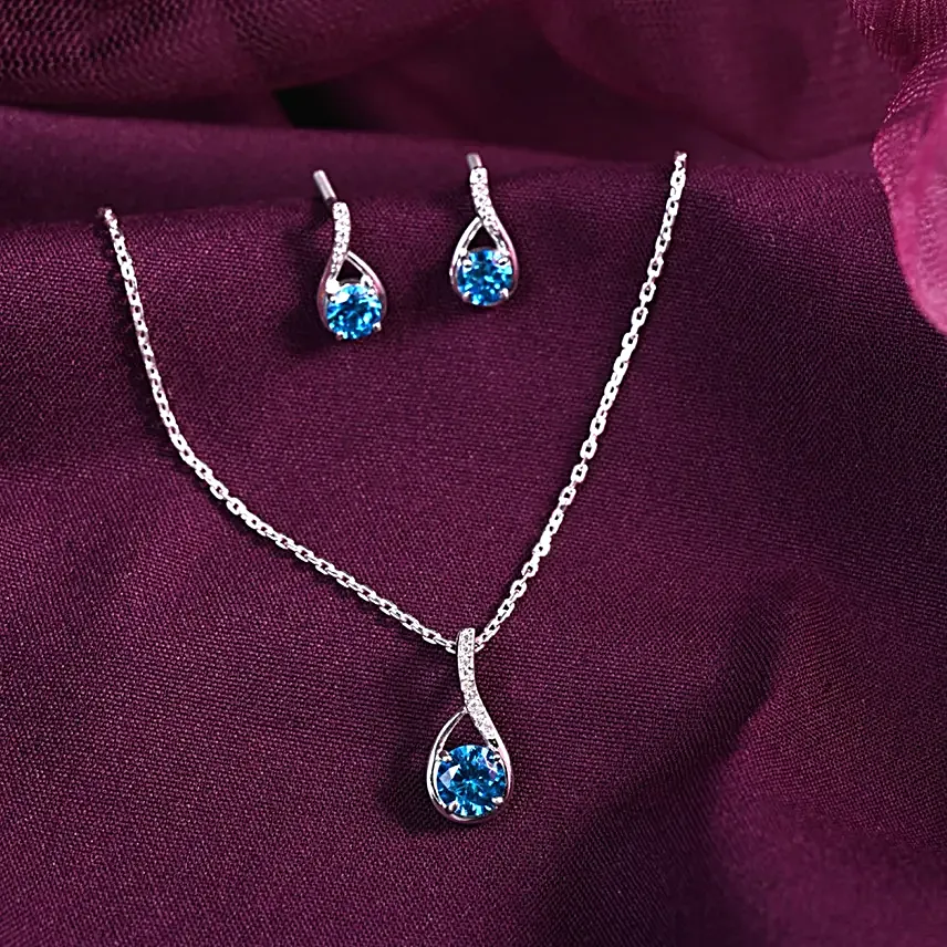 925 Silver Luxe Zirconia Necklace Set