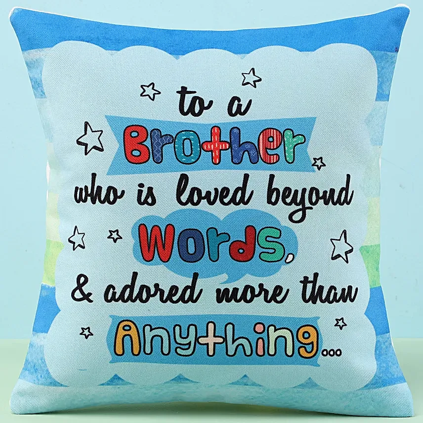 Online Printed Hindi Wishes Cushion For Brother