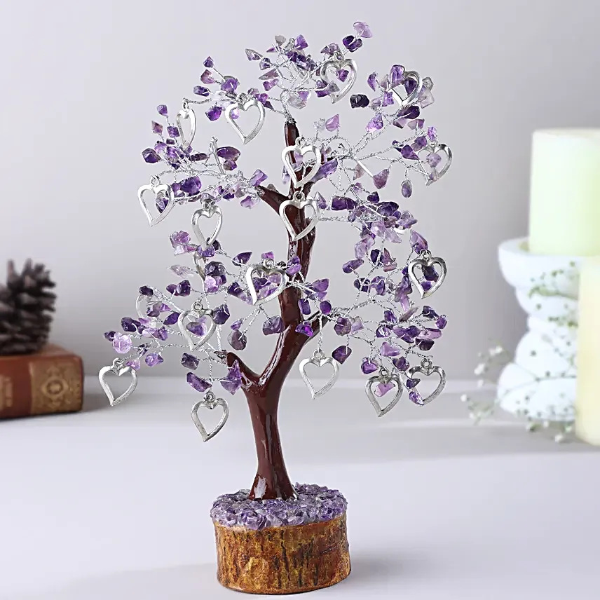 Amethyst Wish Tree N Heart Locket