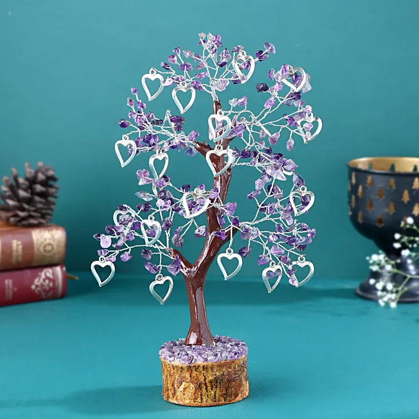 Amethyst Wish Tree N Heart Locket