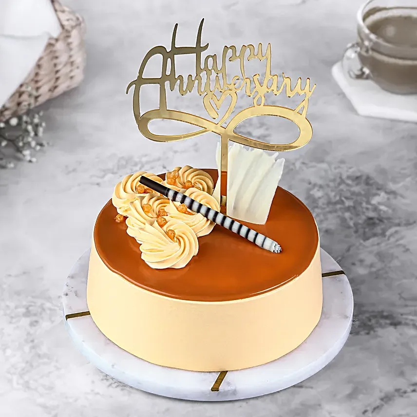 Anniversary Butterscotch Eggless Cake