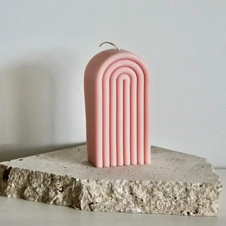 Arch Glow Decor Candle Pink