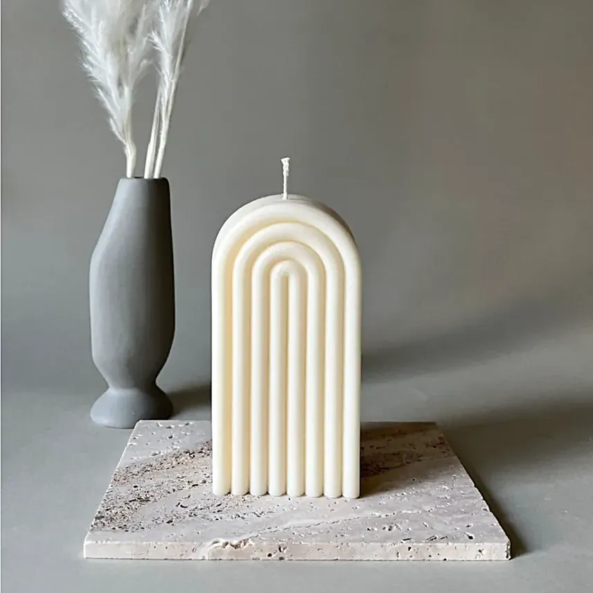 Arch Glow Decor Candle White