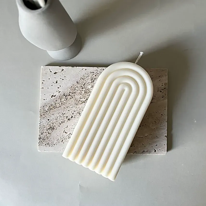 Arch Glow Decor Candle White