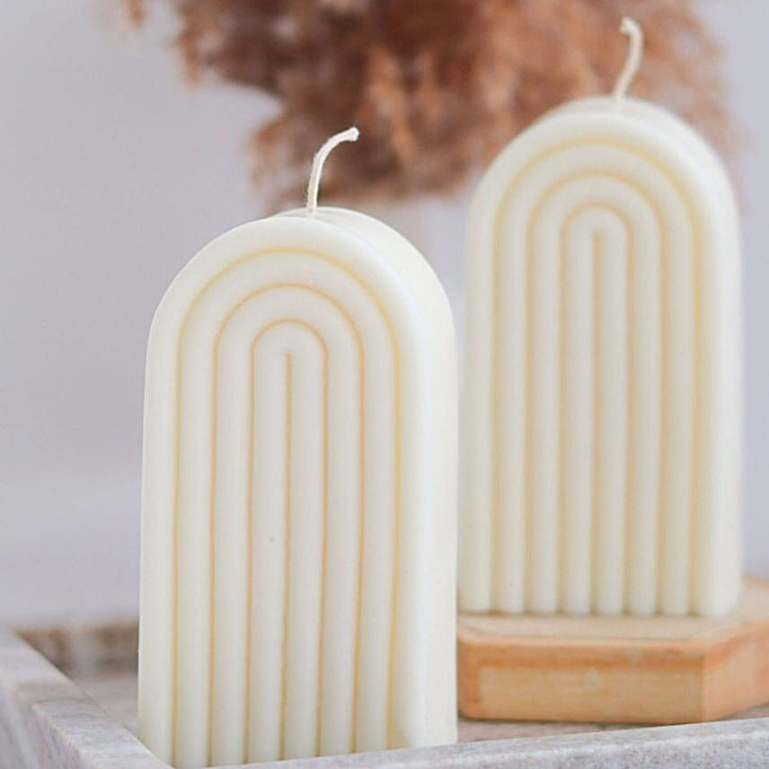 Arch Glow Decor Candle White
