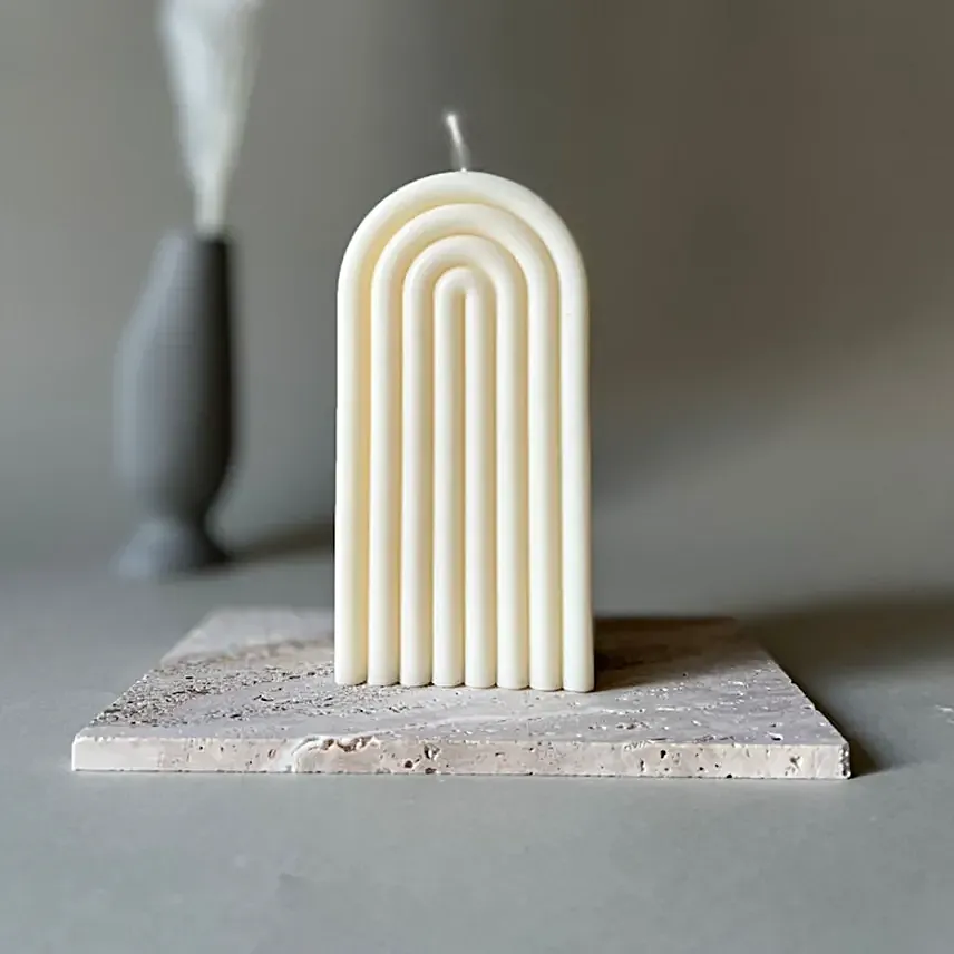 Arch Glow Decor Candle White