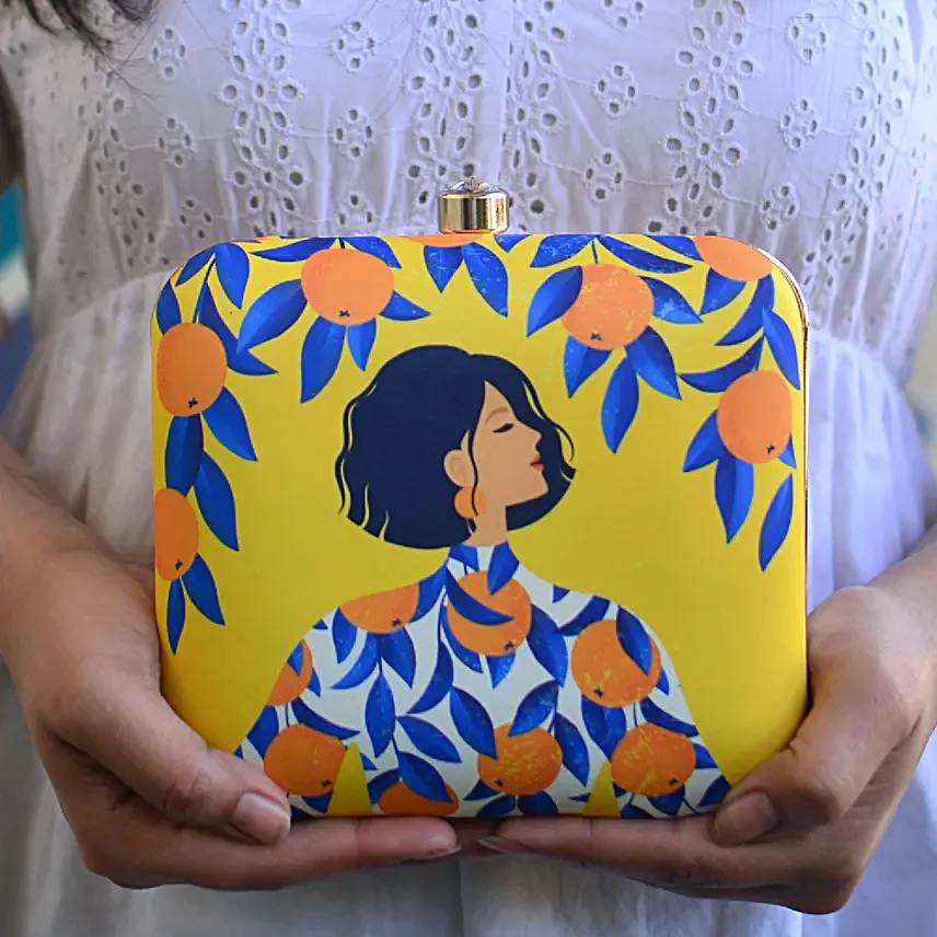 Artklim Artistic Orange Girl Clutch Bag