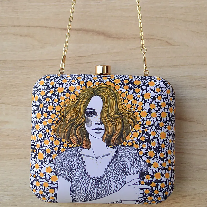 Artklim Artsy Sunflower Girl Clutch Bag